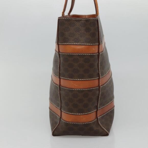 CELINE Macadam Canvas Hand Bag Pvc Leather Gold Brown - Picture 5 of 13